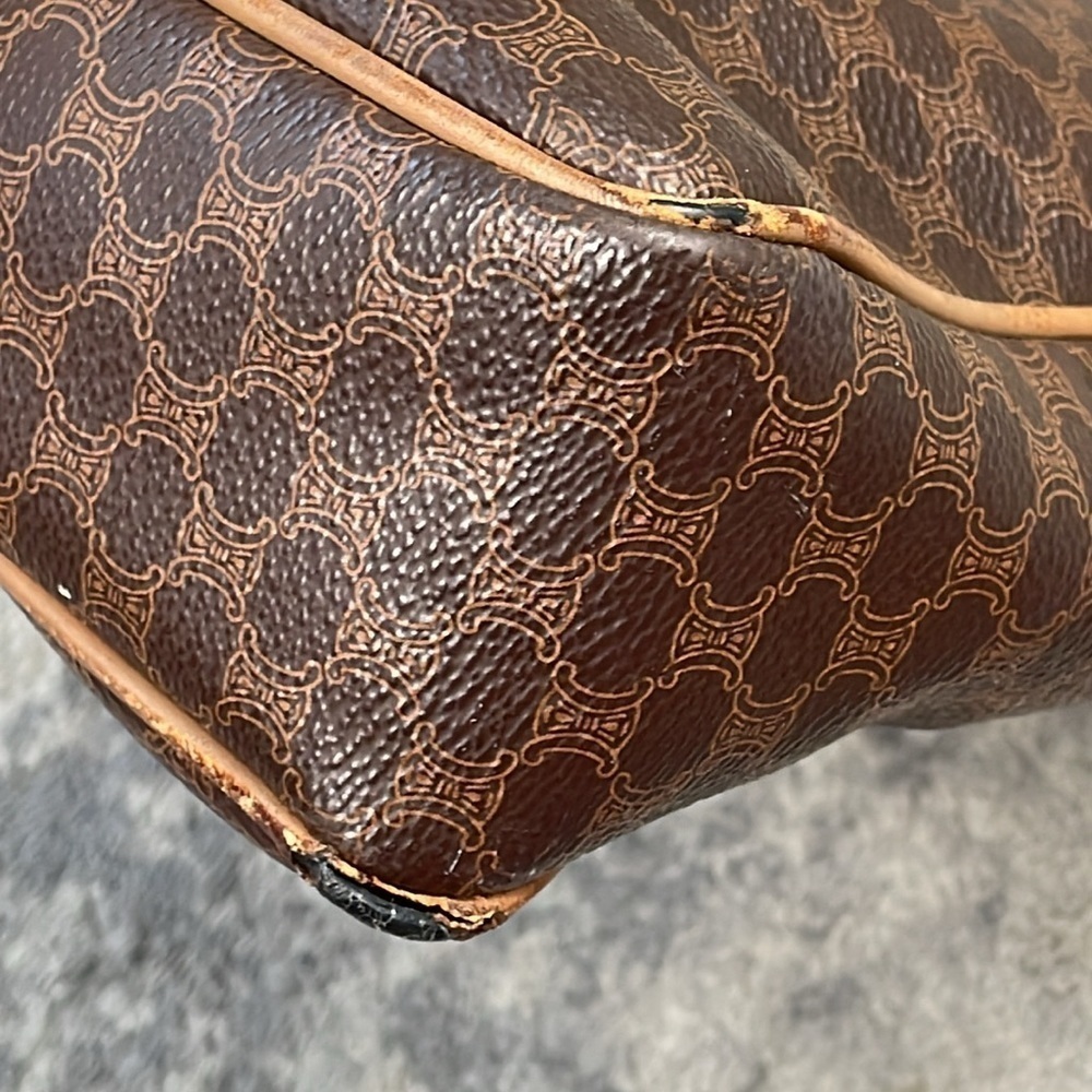 Celine Brown Macadam Briefcase Business Laptop Bag Top Handle - Picture 14 of 17